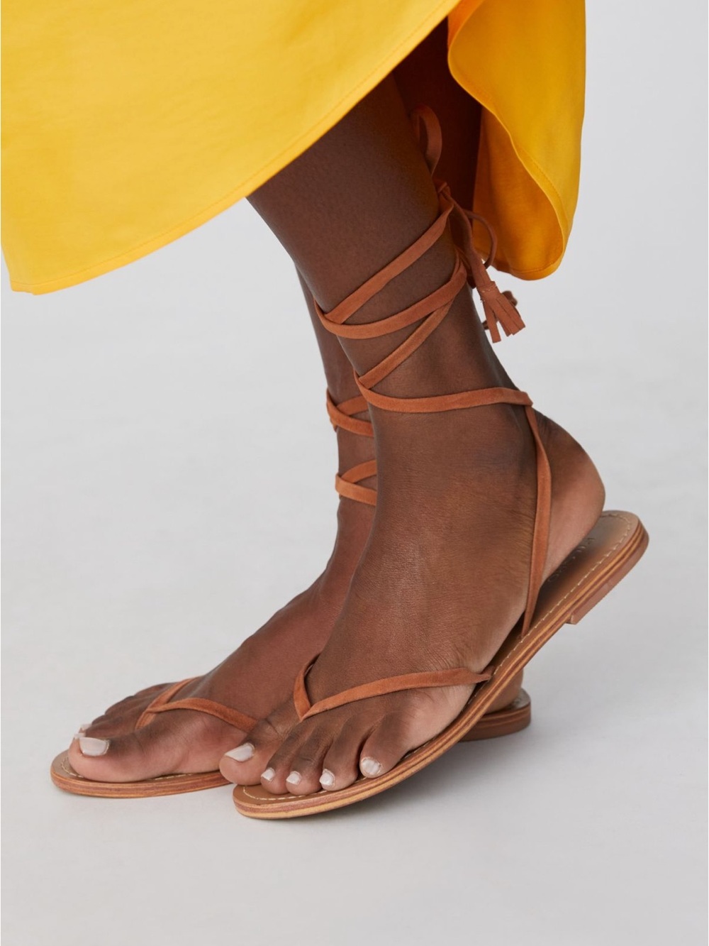 Pilcro brown suede wrap sandals